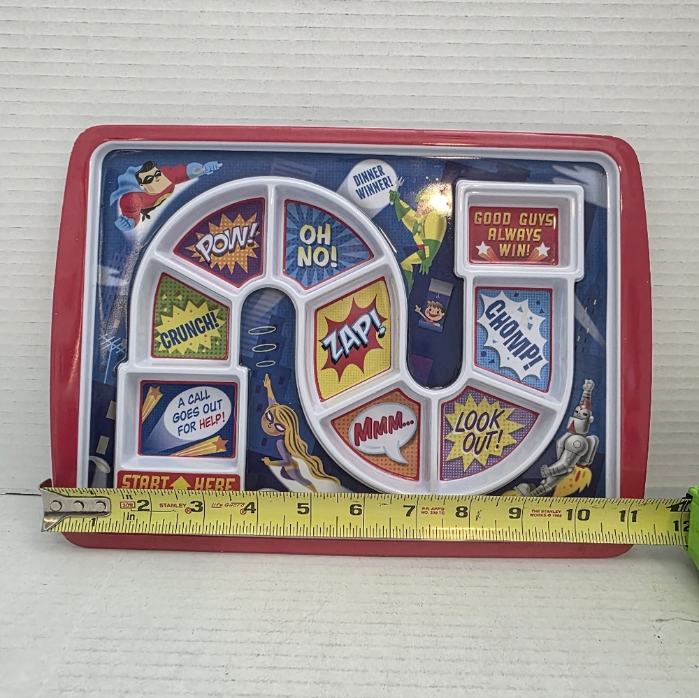 SUPER HERO- genuine Fred  Dinner Winner Kids Game Childs Melamine Plate